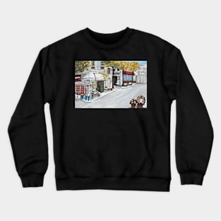 Cafes and Flower Shops on the Streets of Poland Crewneck Sweatshirt